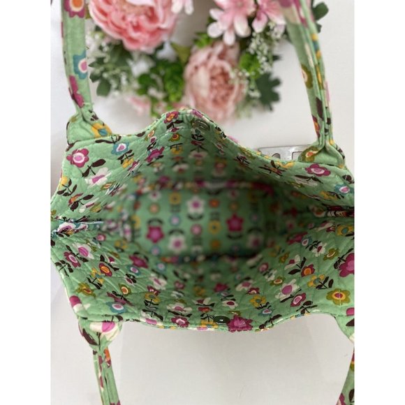 Vintage Paisley Green Flowers Soft Sided Insulated Lunch Box Bag Top Handles EUC - Picture 4 of 12